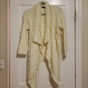Central Park West Cream Shaggy Cardigan
